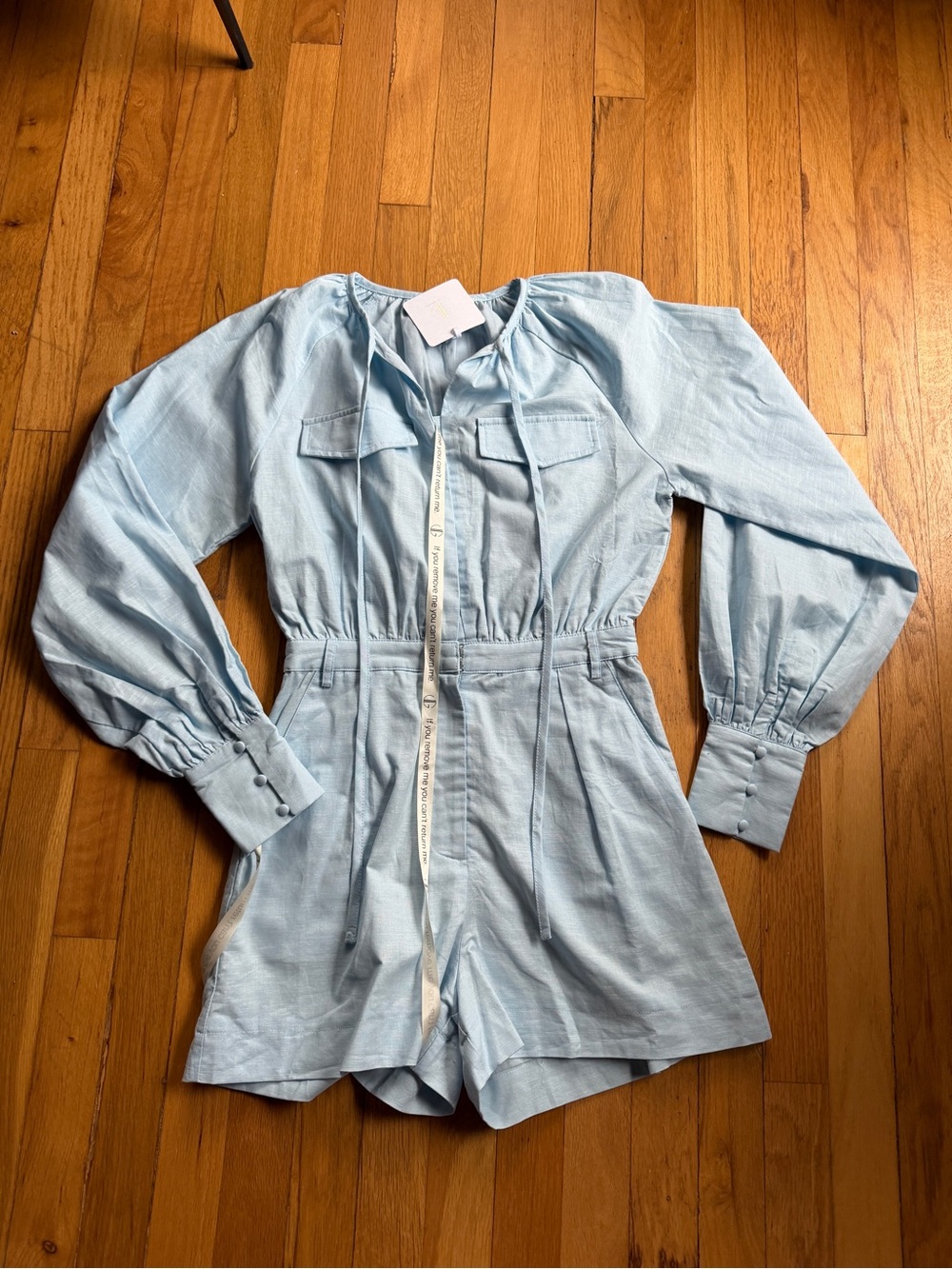 NEW Vita grace felicity cotton linen light blue playsuit